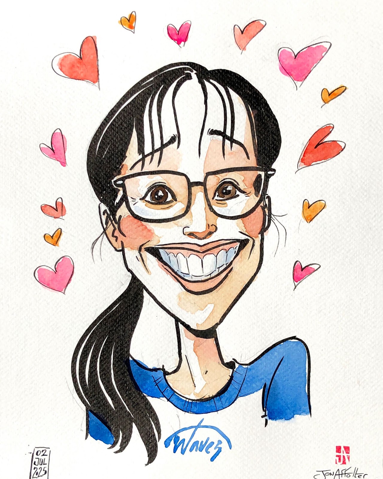 Expressive pencil caricature by Jon